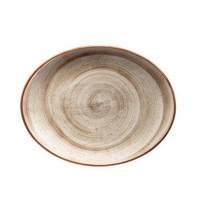 Bandeja oval porcelana gourmet Terrain 36x28x3 cm. B928254T (6 unidades)