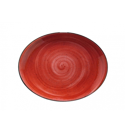 Bandeja oval Rojo porcelana Bone China Red Passion 25x19x2 cm. B928255P (12 unidades)