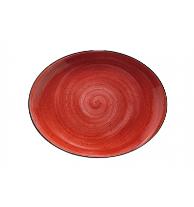 Red Oval Tray Porcelain Bone China Red Passion 25x19x2 cm. B928255p (12 units)