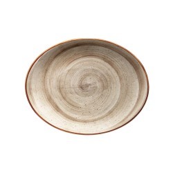 Bandeja oval porcelana gourmet Terrain 25x19x2 cm. B928255T (12 unidades)