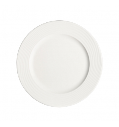 Plato llano porcelana Blanco Loop Ø 25x2.5 cm. B928258 (12 unidades)