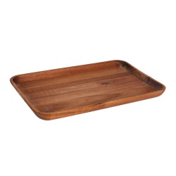 Bandeja de madera de acacia cuadrada 29.8x19.7x2.5 cm. B947010R1 (6 unidades)