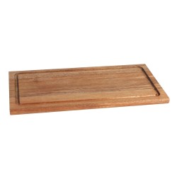 Tabla de madera de acacia rectangular con ranura 40x20x1.5 cm. B947026R1 (6 unidades)