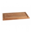 Tabla de madera de acacia rectangular con ranura 40x20x1.5 cm. B947026R1 (6 unidades)