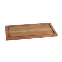 Tabla de madera de acacia rectangular con ranura  36x18x1.5 cm. B947027R1 (6 unidades)