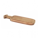 Tabla de madera de acacia degustación ovalada con ranura y mango Style 8.5x25x1.5. B947030R1 (6 unidades)