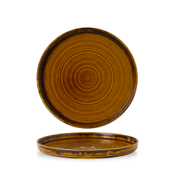 Plato postre redondo con borde vitroporcelana Harvest Brown 21 cm. Dudson HVBRWP211 (6 unidades)