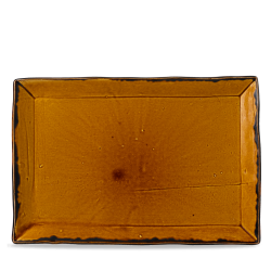 Bandeja de vitroporcelana rectangular Harvest Brown 34.5x23.3 cm. Dudson HVBRDR341 (6 unidades)