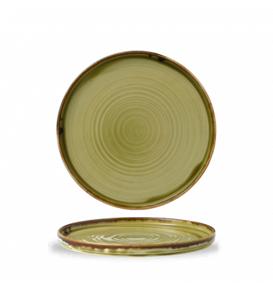 Plato llano redondo con borde vitroporcelana Harvest Green 26 cm. Dudson HVGRWP261 (6 unidades)