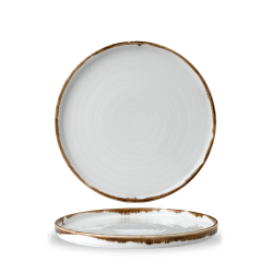 Plato llano redondo con borde alto vitroporcelana Harvest Natural 26 cm. Dudson HVNAWP261 (6 unidades)