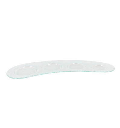 Bandeja 4 compartimentos vidrio Baecula 49x16x1.5 cm (4mm) (6 unid.)