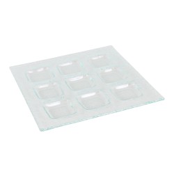 Plato 9 compartimentos vidrio Baecula 25x25x1.5cm (4mm) (6 unid.)