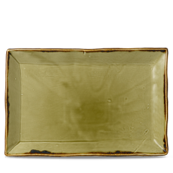 Bandeja de vitroporcelana rectangular Harvest Green 34.5x23.3 cm. Dudson HVGRDR341 (6 unidades)