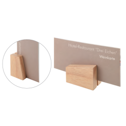 APS 00023 SET 2 PORTACARTAS MESA MADERA CLARA 8.5X6 CM