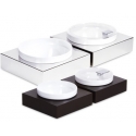 APS 12920 EXPOSITOR BANDEJA INOX CON 2 BOLS 17.4X17.4X6 CM