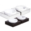 APS 12920 EXPOSITOR BANDEJA INOX CON 2 BOLS 17.4X17.4X6 CM