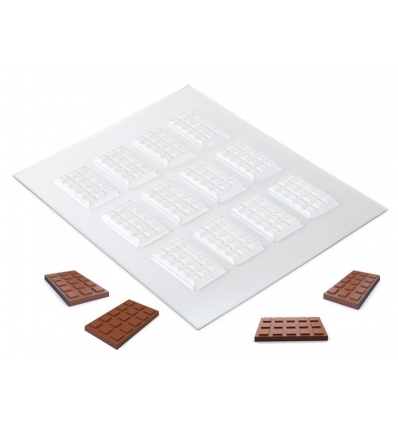 Moldes reutilizabes para confeccionar 12 barritas de chocolate en miniatura 1 unidad 60/1204 100% CHEF 1 unidad