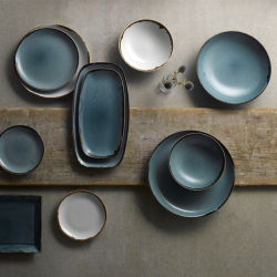 Plato oblongo azul Dudson Harvest - Pieza de la colección Harvest de Dudson