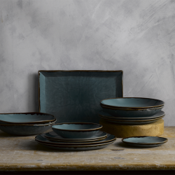 Plato oblongo azul Dudson Harvest - Pieza de la colección Harvest de Dudson