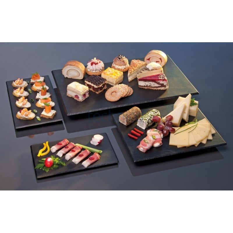 Bandeja de melamina rectangular pizarra GN 1/2