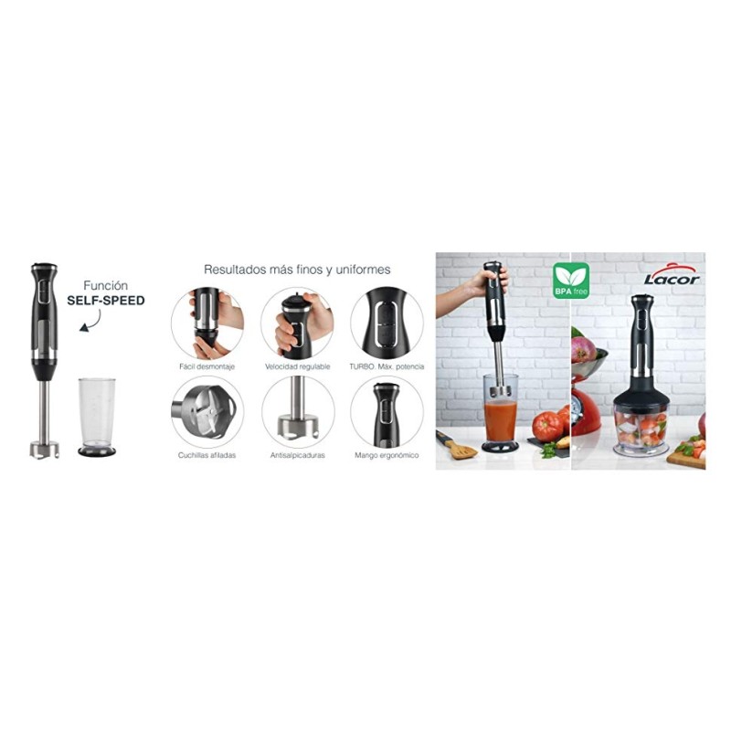 Batidor eléctrico 1000W con picadora y accesorios |Alium Pro