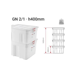 ARAVEN 04070 Cubeta hdpe GN2/1 400mm 90l_sin tapa