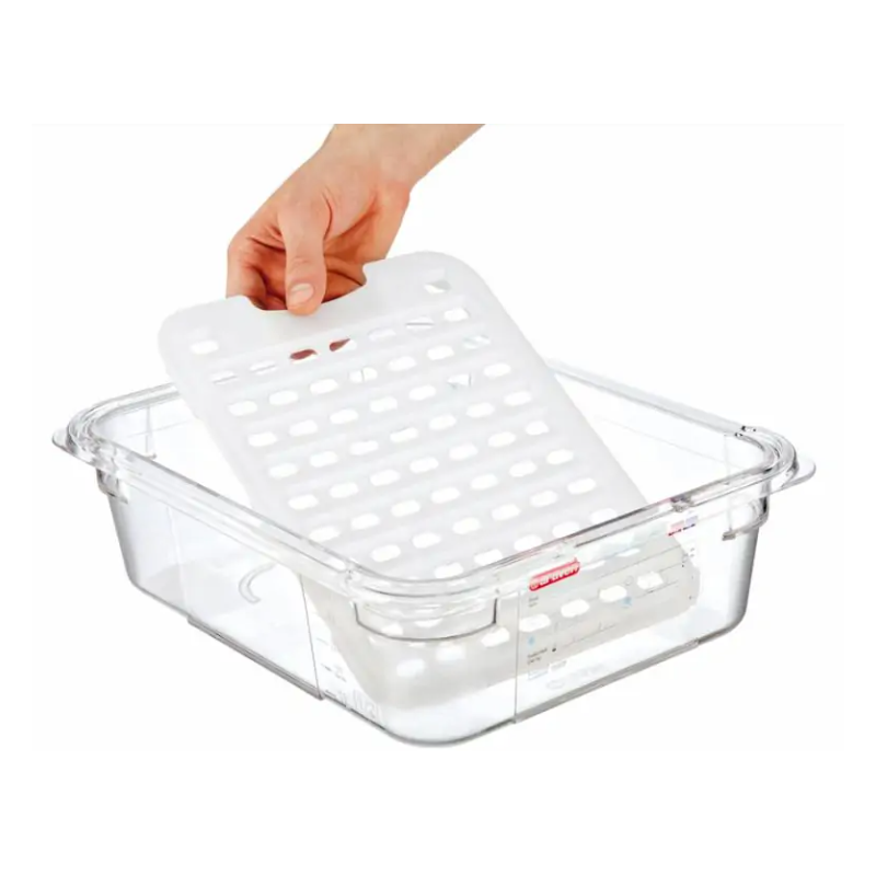 Rejilla polietileno blanco, 375x300x12 mm. Araven 1182.