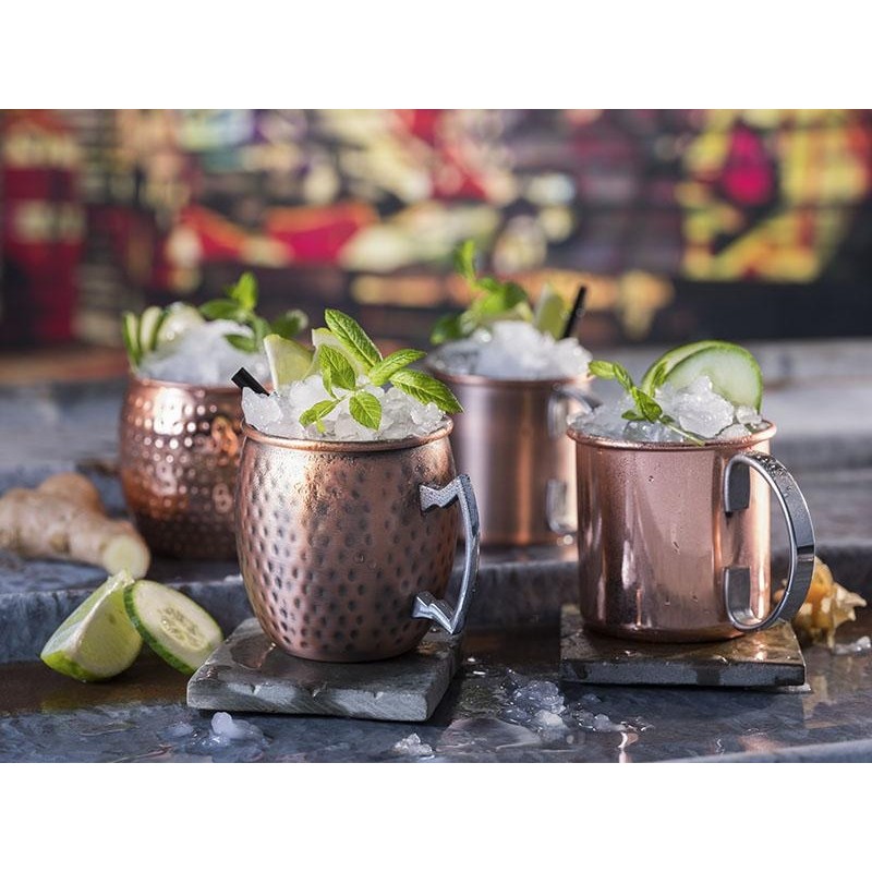 Set de 2 Tazas "Moscow Mule". Diseño Cobre Envejecido.Capacidad 0,5 L.