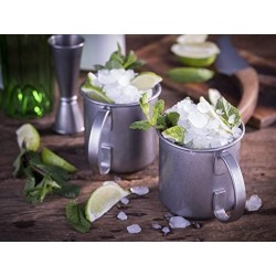 Taza Moscow Mule de Acero Inoxidable Antiguo. Ideal para Mojitos. 
