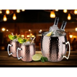 Jarra coctelera de acero inoxidable con diseño antiguo 