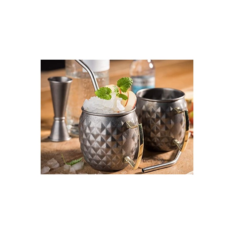 Jarra Coctelera de Acero Inoxidable para hacer cócteles.Estilo antiguo