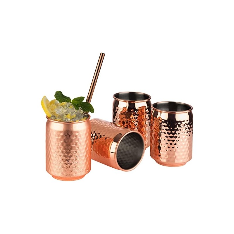 Vaso de metal aspecto lata elaborado en Inox 18/8 de alta calidad.