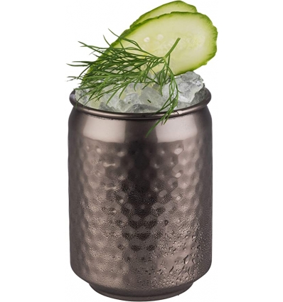 Vaso metal aspecto lata "COOL" Estilo gunmetal Ø7.5 cm 0.35L APS 93372