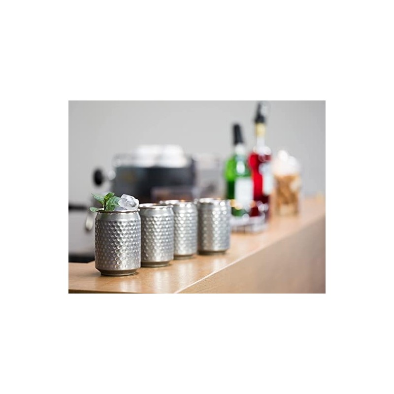 Vaso de metal antiguo lata elaborado en Inox 18/8 de alta calidad.