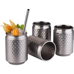 Vaso de metal antiguo lata elaborado en Inox 18/8 de alta calidad.