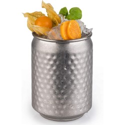 Vaso de metal antiguo lata elaborado en Inox 18/8 de alta calidad.