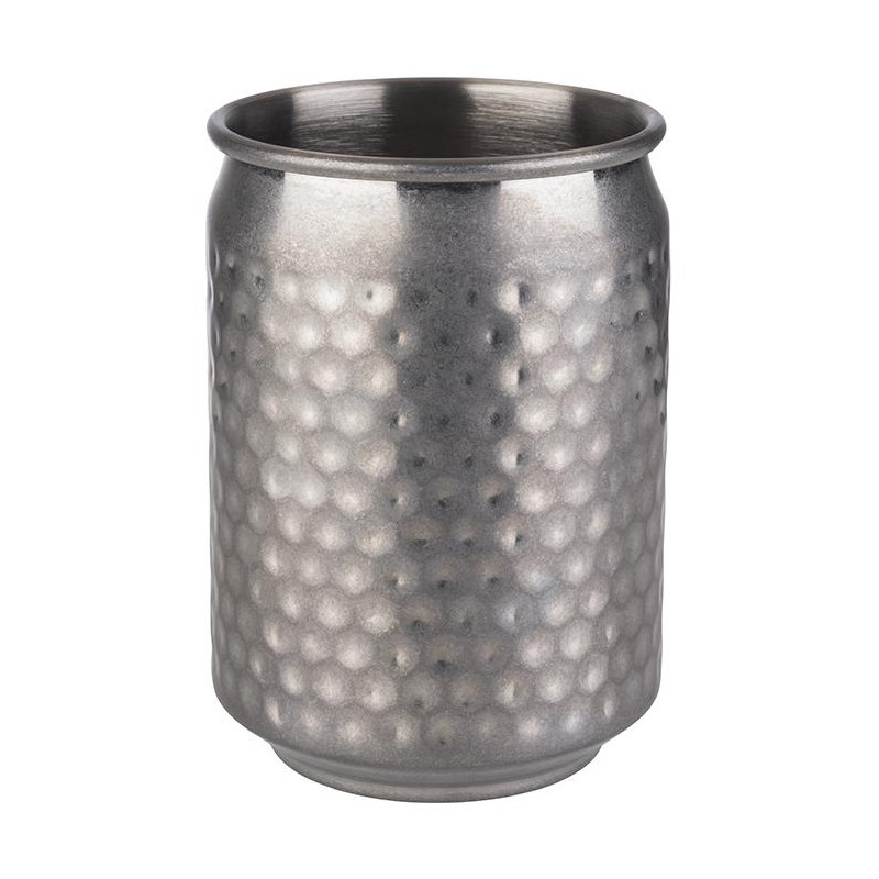 Vaso de metal antiguo lata elaborado en Inox 18/8 de alta calidad.