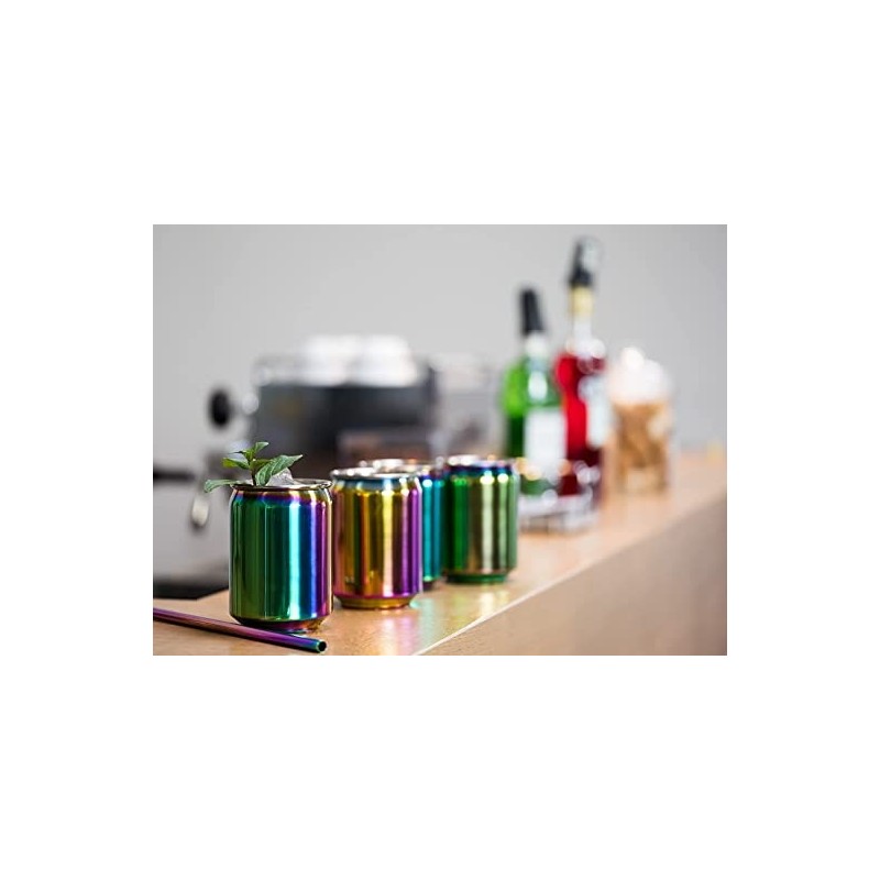 Vaso de metal arcoiris lata elaborado en Inox 18/8 de alta calidad.