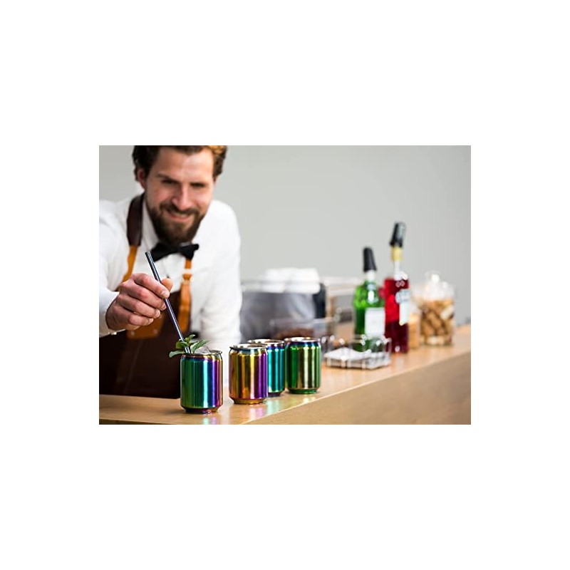 Vaso de metal arcoiris lata elaborado en Inox 18/8 de alta calidad.