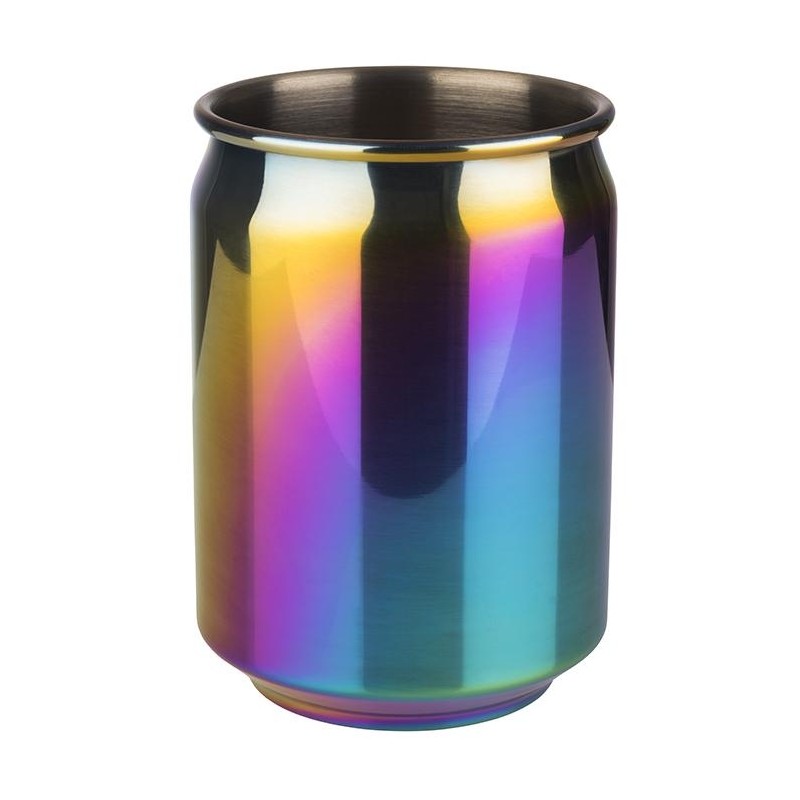 Vaso de metal arcoiris lata elaborado en Inox 18/8 de alta calidad.