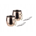 TAZAS "MOSCOW MULE" COBRE MARTILLADO Y SET PARA PONCHE APS 65072