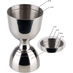 MEDIDOR JIGGER (30 / 60 ml) ACERO INOXIDABLE  APS 93356