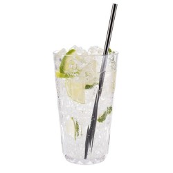 Pajas reutilizables negras acero inoxidable – Set 11 piezas