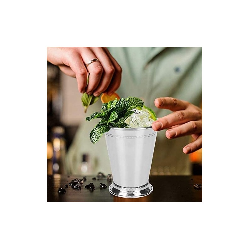 COPA DE JULEPE DE MENTA INOX. BRILLANTE Ø8.5CM H.10.5CM 0.38L  SAMBONET 41497-05