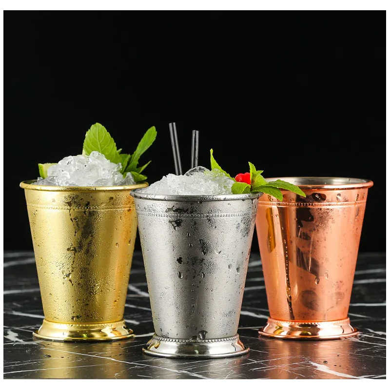 COPA DE JULEPE DE MENTA DORADA  Ø8.5CM H.10.5CM 0.38L  SAMBONET 41497G05