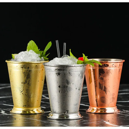 COPA DE JULEPE DE MENTA DORADA  Ø8.5CM H.10.5CM 0.38L  SAMBONET 41497G05