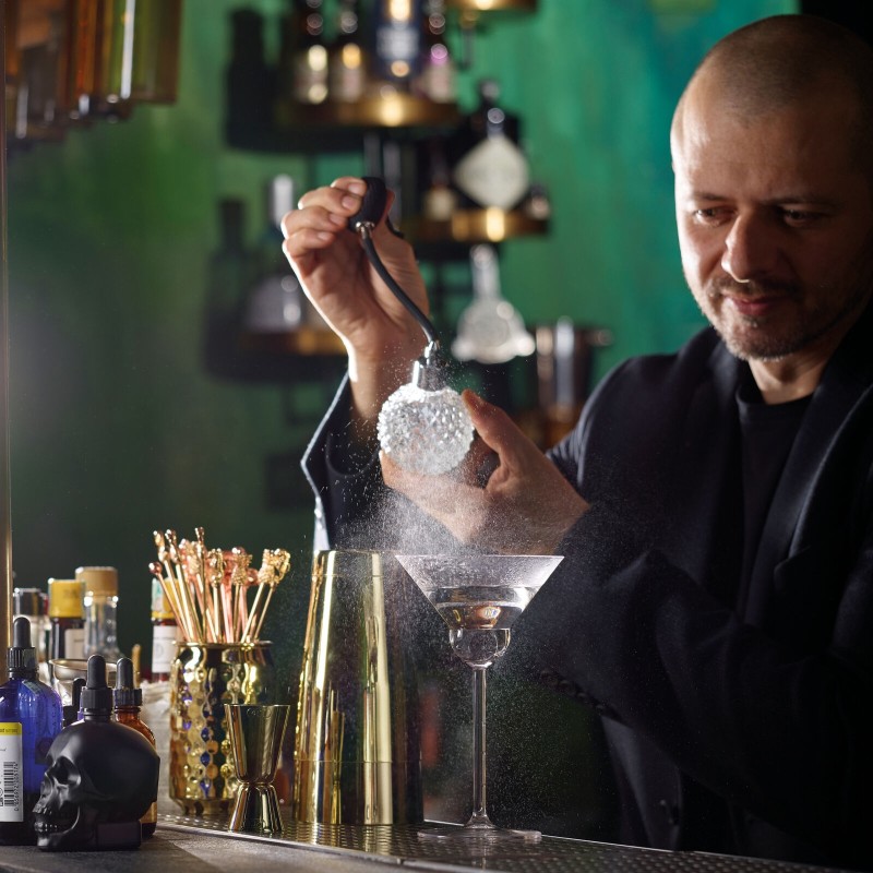 ATOMIZADOR DE LICOR EN SPRAY DE CRISTAL CON PERA 100ML SAMBONET 41681-10