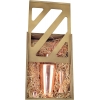 SET DE CÓCTEL EN ASPECTO COBRE INCLUYE CAJA DE MADERA CON TAPA DESLIZANTE (4 PIEZAS) 33.5X23X11CM Ref.1000