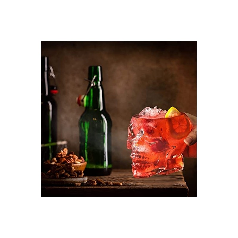 Set de calavera. Caja+Tiki vaso+4 chupitos calavera