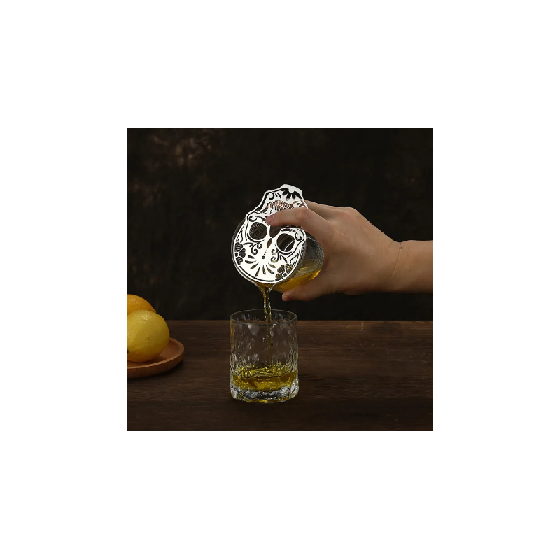 COLADOR CÓCTEL CON FORMA DE CALAVERA INOX 18 CM REF. CTSN0022-SS